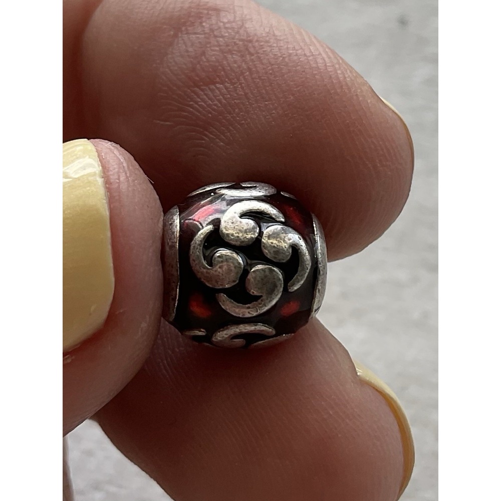 retired Pandora sterling silver red enamel Zen charm ALE 925
